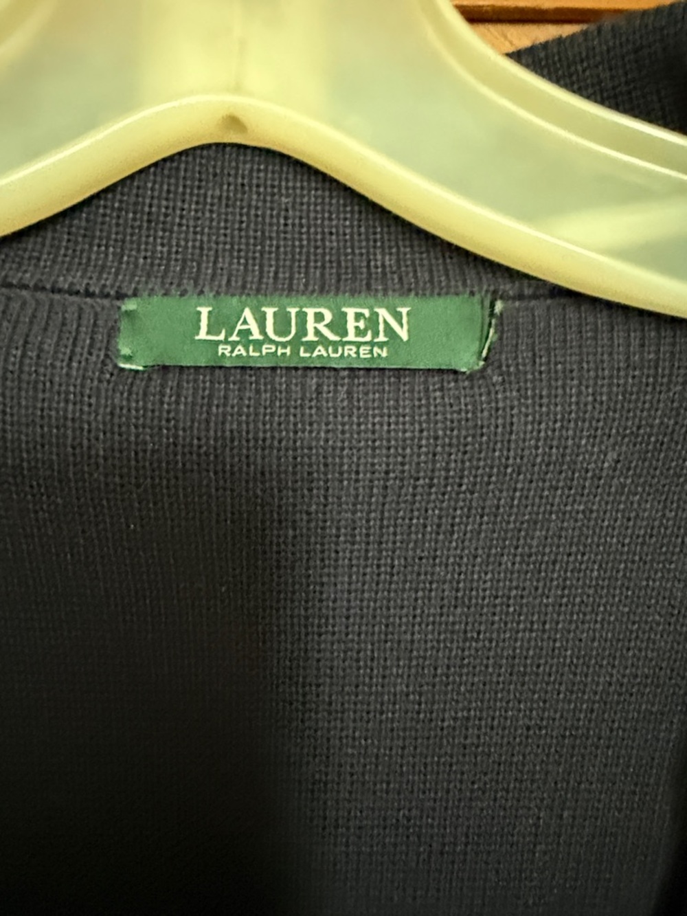 Lauren Ralph Lauren Navy Knit Blazer with Gold Buttons - Picture 3 of 7